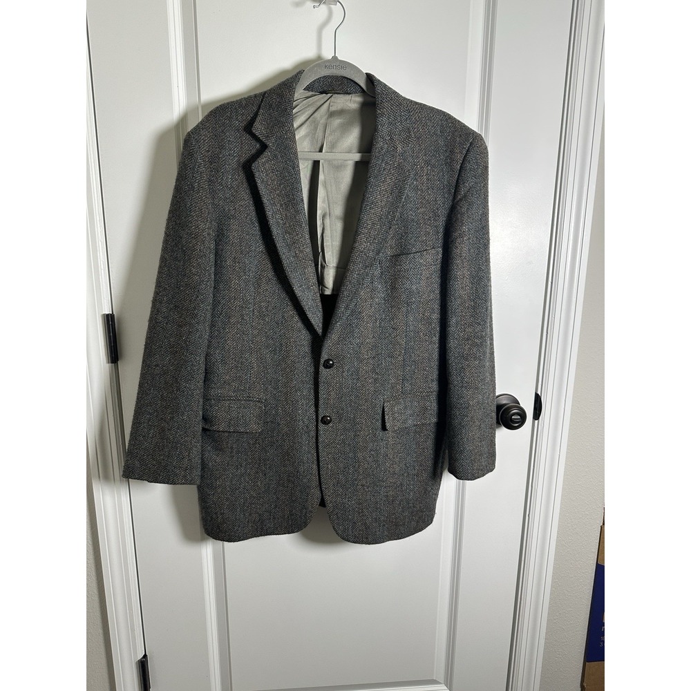 Anderson-Little Vintage 100% Wool Gray Blend Tweed Sport Coat Mens